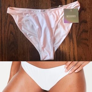NWT Missguided High Leg White Bikini Bottoms